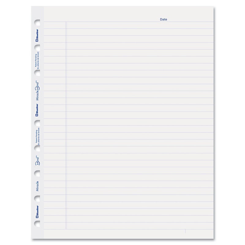 Blueline MiracleBind Notebook Refill Sheets 50 Sheets 9.25x7.25-Inch (AFR9050R) , White